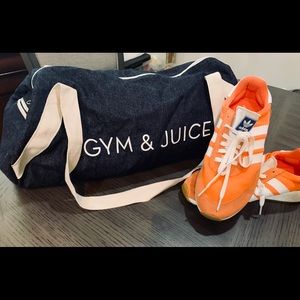 Denim and white gym bag “Gym and Juice” OS
